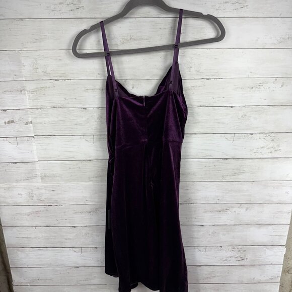 Lulus Living It Luxe Dark Purple Velvet Tulip Mini Dress - Picture 4 of 6